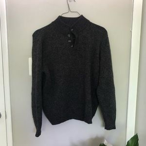 Men’s L.L. Bean Gray 100% Lambs Wool Sweater